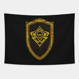 Spider Sigil Gold (Shield Gold Celtic Rope Gold rims Black Core) Tapestry