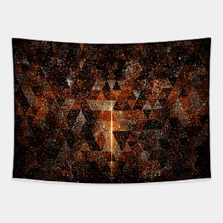 Gold beam in geometric sparkly universe Tapestry