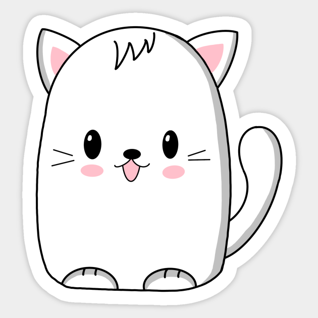 Kawaii cat - Cat - Sticker | TeePublic