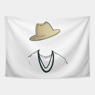 Invisible Man Face with Hat Tapestry