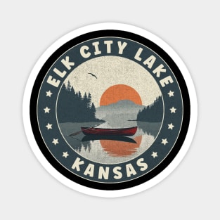 Elk City Lake Kansas Sunset Magnet