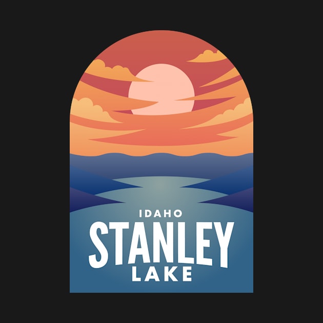 Stanley Lake Lake ID Retro Sunset by HalpinDesign