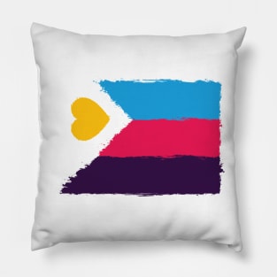 Polyamory Flag - Paint Strokes - New Pride Colors! Pillow