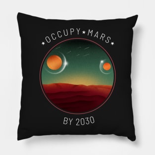 Occupy Mars By 2030 Two Moons Pillow