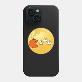 Funny Halloween Pumpkin Eating Ghost On The Moon For Men Women Kids Phone Case