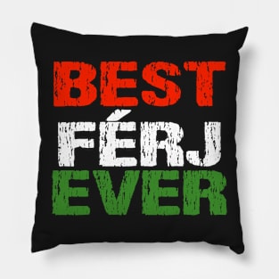 Hungarian Best Ferj Ever Husband Father Hungary Flag Distressed Pillow