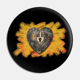 Grunge gothic Metal Heart Pin