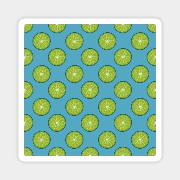 Fresh lime slice pattern Magnet by Ieva Li ART