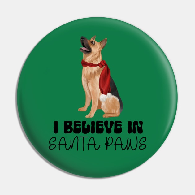 Santa Paws German Shepherd Christmas Pin by Curio Pop Relics