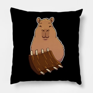 Capybara Barbecue Ribs Pillow