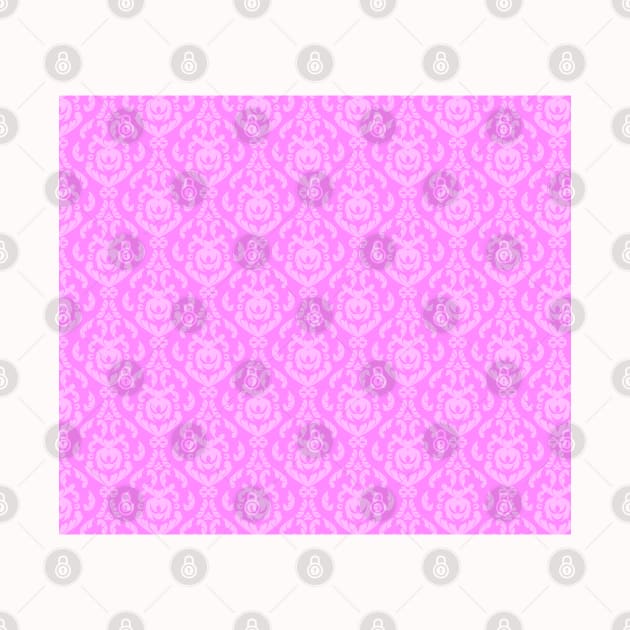 Retro Pink Damask Pattern by E