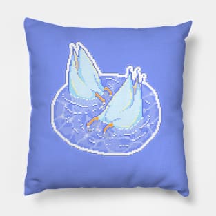 two meme ducks in the pond Pillow