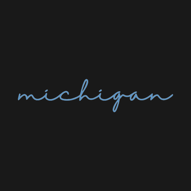 michigan blue cursive script by opptop