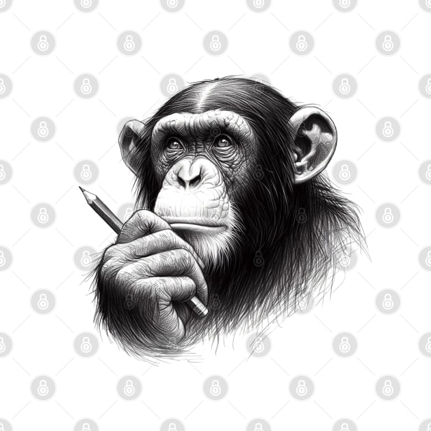 Chimpanzee Thinker by Robbgoblin