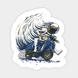 astronaut riding vespa Magnet