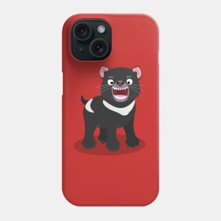 Cute hungry Tasmanian devil cartoon illustration Phone Case