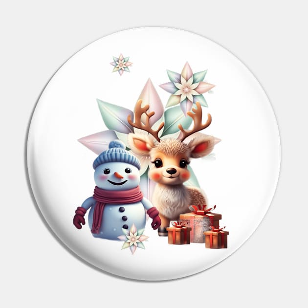 So sweet this little reindeer with the friend the snowman. Pin by Nicky2342