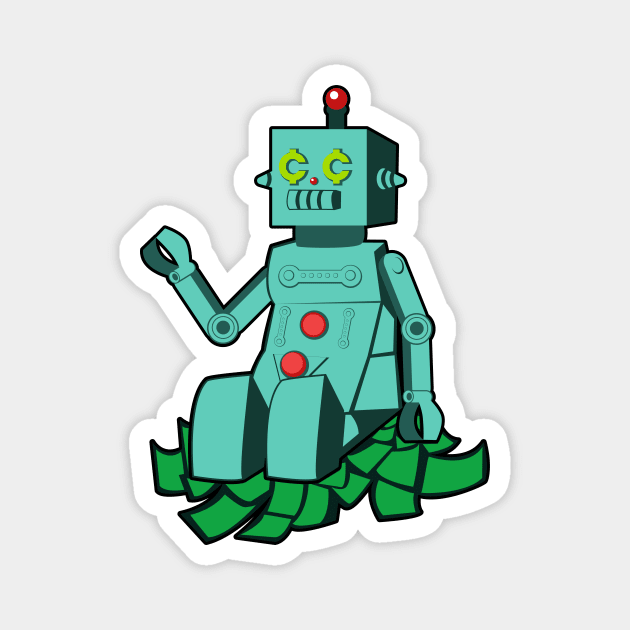 Robot on cash Magnet by Cheap_Ass_Gamer