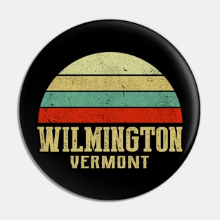 WILMINGTON VERMONT Vintage Retro Sunset Pin