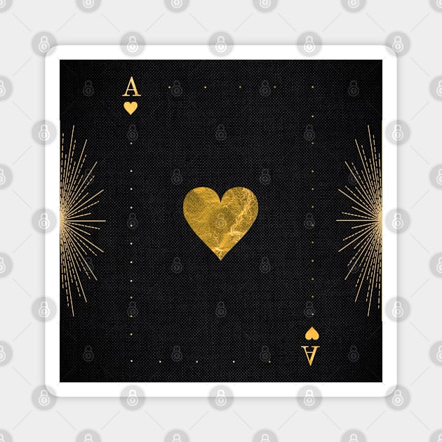 Ace of Hearts - Golden cards Magnet by GreekTavern