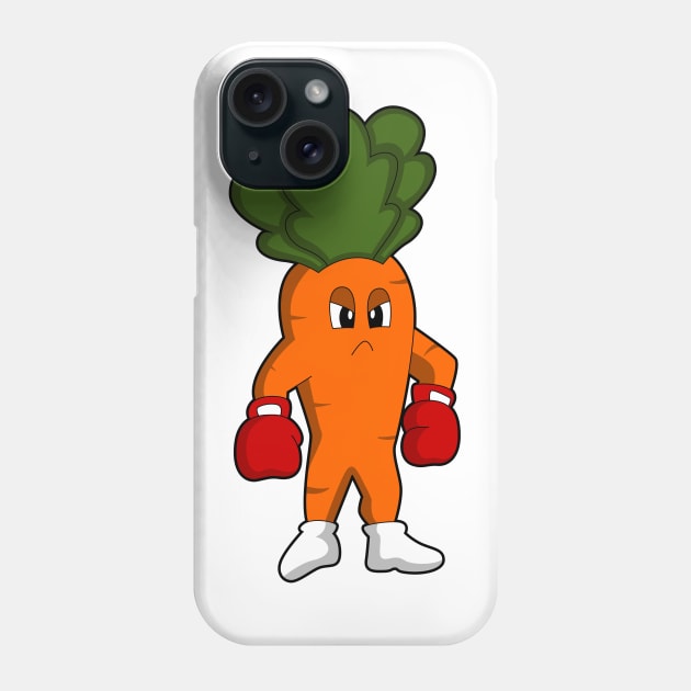 Carrot as Boxer with Boxing gloves Phone Case by Markus Schnabel