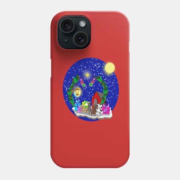 Puppies 1st Christmas Phone Case by CATiltedArt