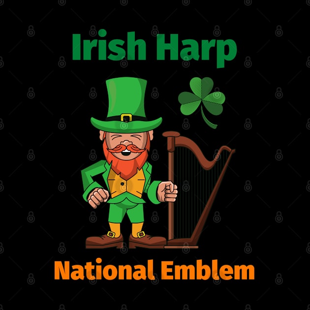 Irish Harp National Emblem Orange by IrishPOD