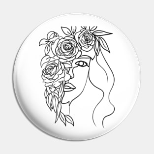 Women in floral Bouquets Pin