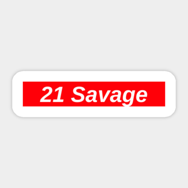 21 Savage Red Box Logo 21 Savage Sticker Teepublic