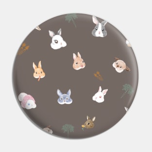 Pattern Head Rabbit Pin