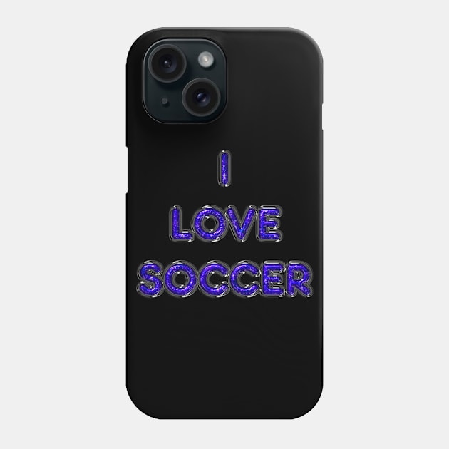 I Love Soccer - Purple Phone Case by The Black Panther