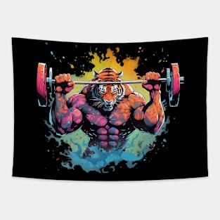 tiger lifting weight Tapestry