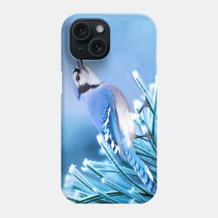 Blue Jay on One Frosty Morning Phone Case