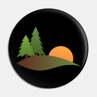 Trees and sun - forest, woods, wilderness logo Pin