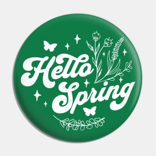 Hello Spring - Spring Flower - Cute Floral and Butterfly Pin
