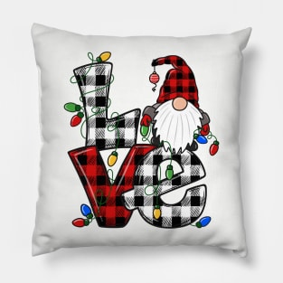 Gnome Christmas Love with Lights Pillow