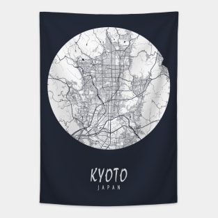 Kyoto, Japan City Map - Full Moon Tapestry