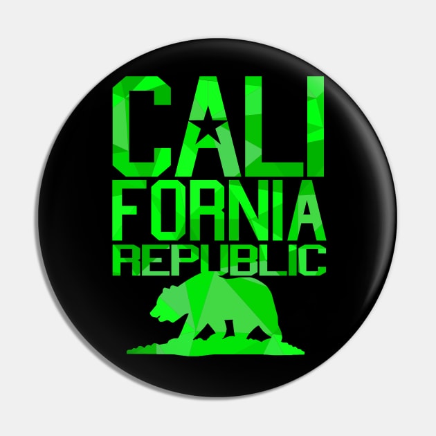 California Republic Bear (mint green version) Pin by robotface