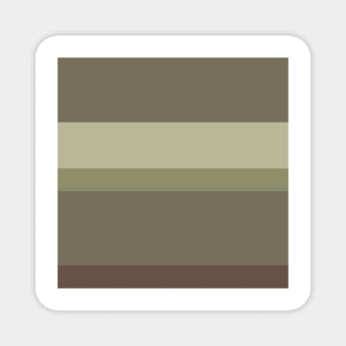 A tremendous impression of Purplish Brown, Grey Brown, Camouflage Green, Putty and Artichoke stripes. Magnet