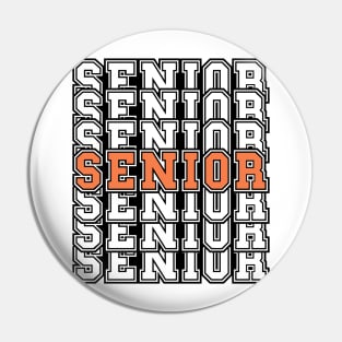 Senior Grad Retro Sport Tipography 2024 Graduation 2025 Pin