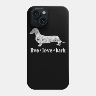 Retro Dachshund Live Love Bark Phone Case