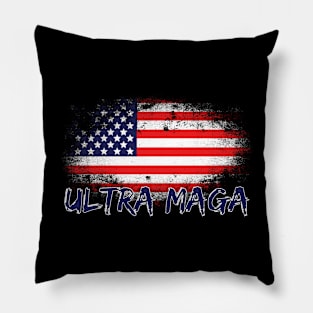 Ultra Maga America Flag Pillow