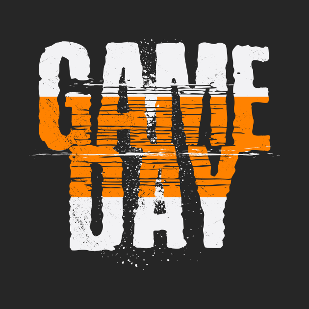 Orange Gameday // Grunge Vintage Football Game Day by SLAG_Creative