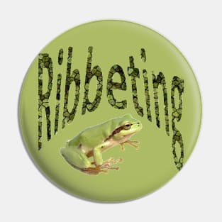 Ribbeting Text Pattern With Tree Frog Photograph Pin