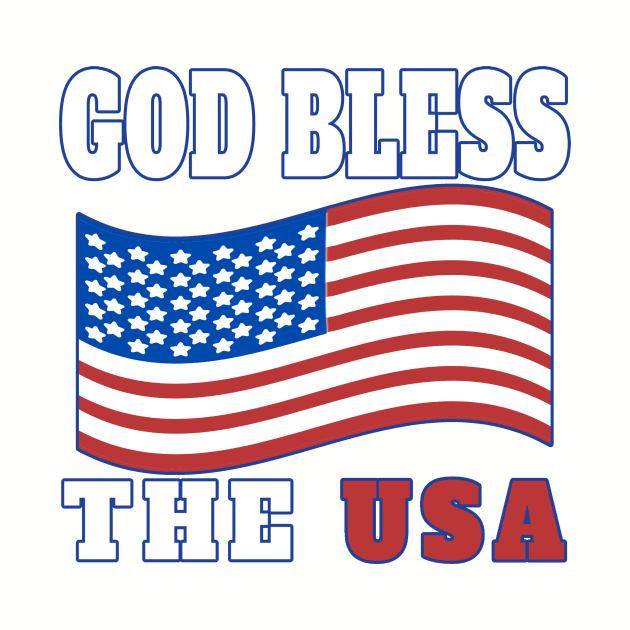 GOD BLESS THE USA | PATRIOT DESIGN GREAT FOR HOLIDAYS LIKE MEMORIAL DAY, 4TH OF JULY, LABOR DAY, OR VETERANS DAY by KathyNoNoise