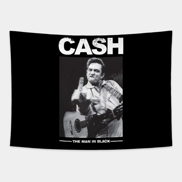 Middle Finger Johnny Cash | Vintage Tapestry by BixterBitzzz