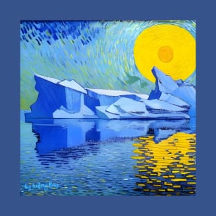 Starry Night Iceberg T-Shirt Van Gogh-esque Newfoundland T-Shirt