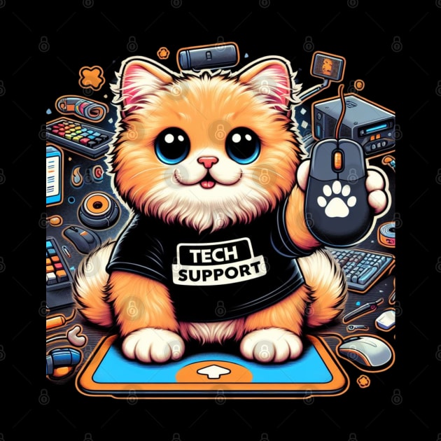 Cute Cat Tech Support by Divineshopy