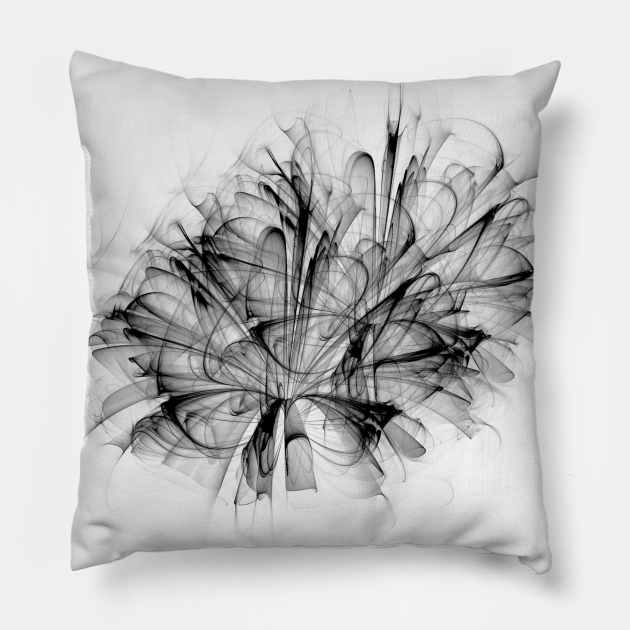 Black Vector Floral Pattern Pillow by FloralPatterns