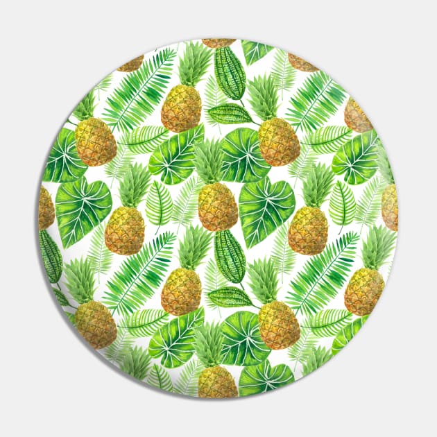 Pineapples and tropical leaves Pin by katerinamk